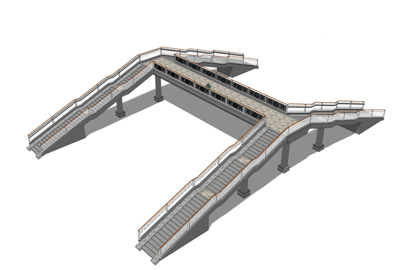 人行天桥su模型 铅笔汇-高品质su模型交流分享平台