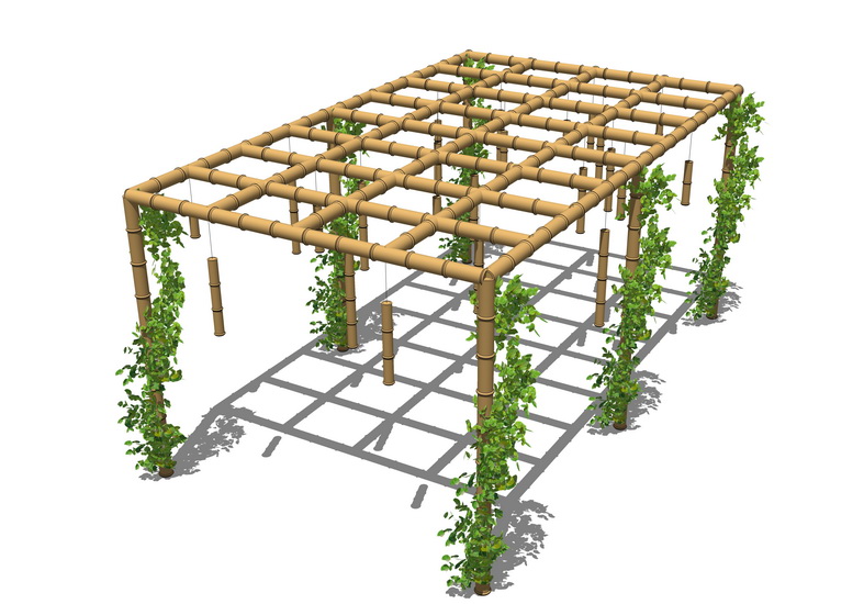 竹棚竹廊架su模型 铅笔汇 高品质su模型交流分享平台